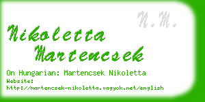 nikoletta martencsek business card